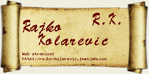Rajko Kolarević vizit kartica